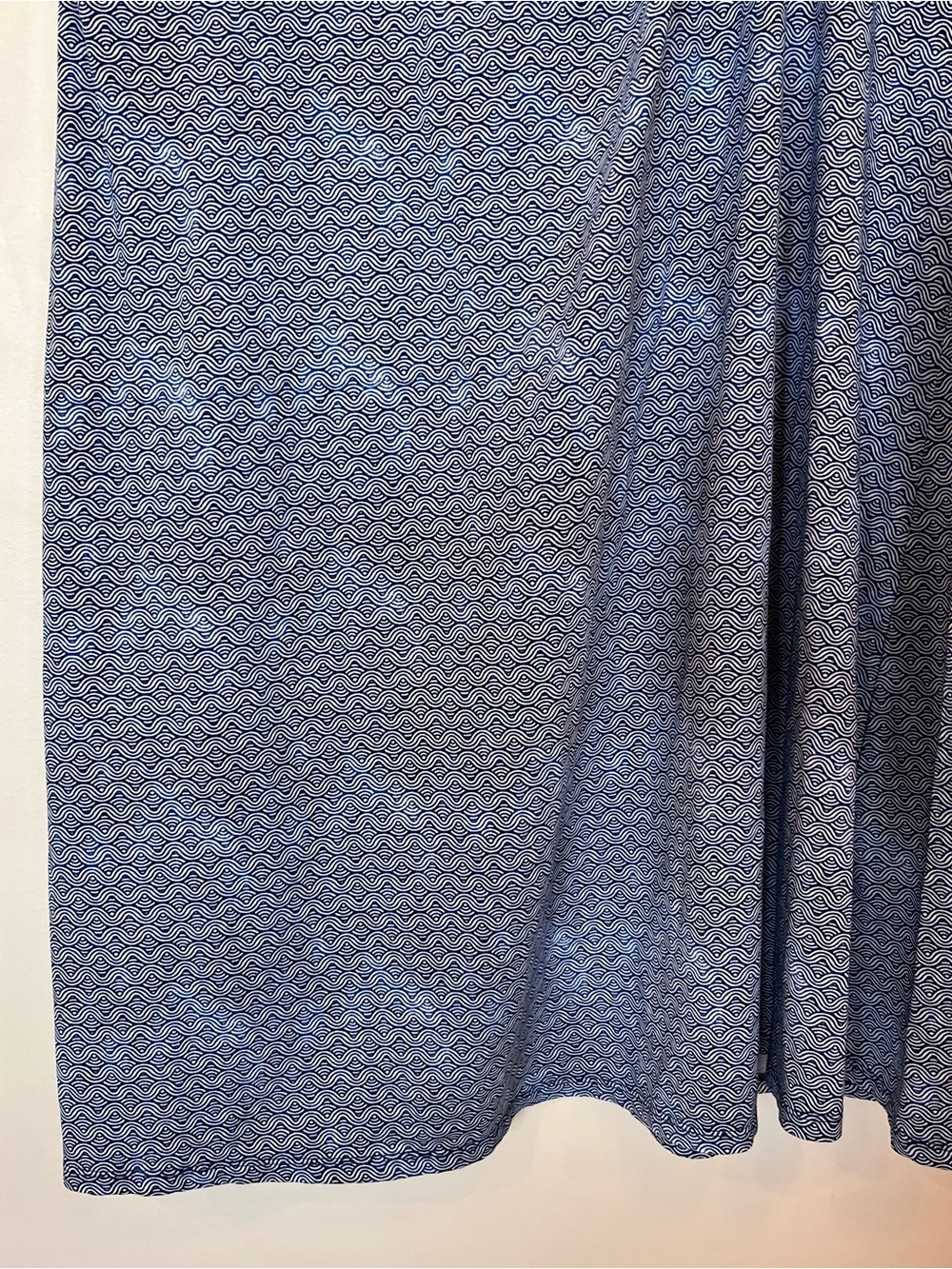 Lands' End Twist Dress size Large Cotton Modal Blue Knit Nautical Stretch Soft - Picture 3 of 7